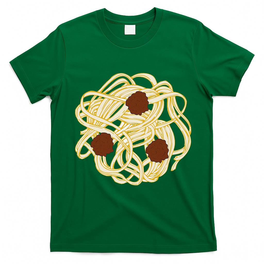 Funny Halloween Costume Food Spaghetti Meatballs Simple Safe T-Shirt - Irish Green