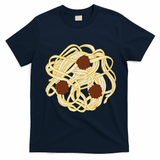 Funny Halloween Costume Food Spaghetti Meatballs Simple Safe T-Shirt - Navy Blue