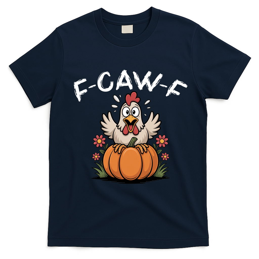 F-Caw-F Halloween Funny Sassy Raven Rooster T-Shirt - Navy Blue