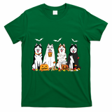 Funny Husky Ghost Dogs Halloween Husky Dog Mom Husky Lover T-Shirt - Irish Green