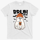 Funny Halloween Ghost Bruh I Mean Boo T-Shirt - White