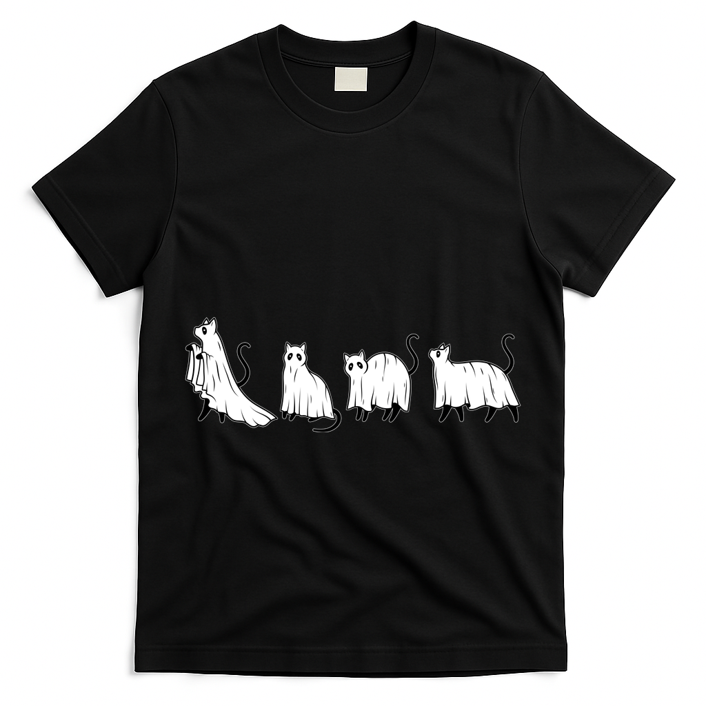 Funny Halloween Ghost Cats T-Shirt