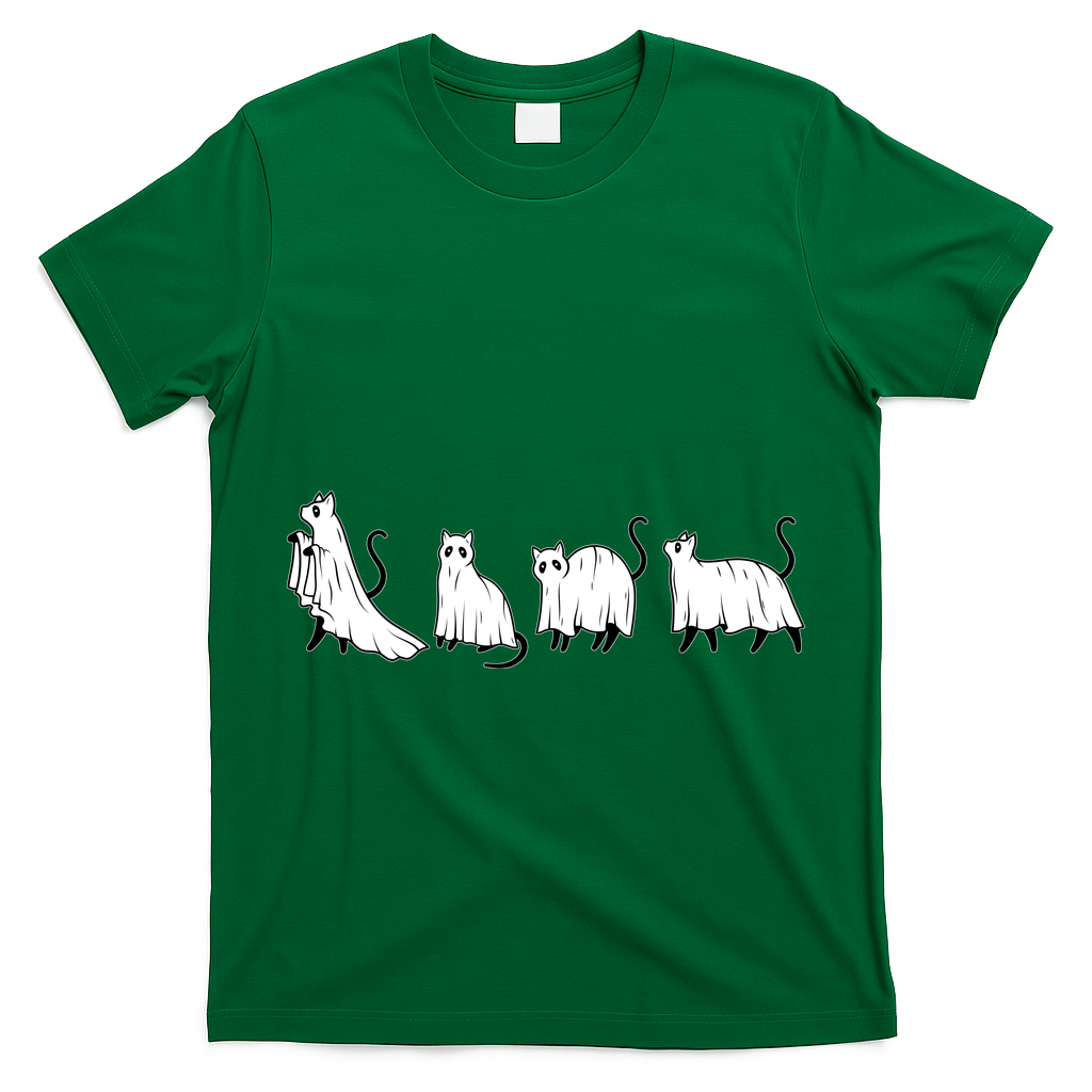 Funny Halloween Ghost Cats T-Shirt