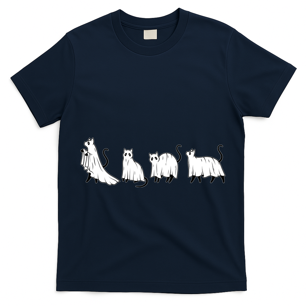 Funny Halloween Ghost Cats T-Shirt