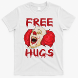 Free Hugs Halloween Evil Killer Scary Clown Horror Gift T-Shirt - White