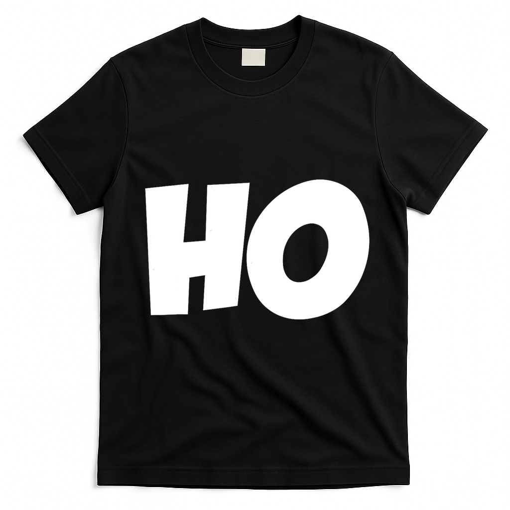 Funny Ho Ho Ho Christmas Matching Holidays Xmas Gift T-Shirt - Black
