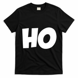Funny Ho Ho Ho Christmas Matching Holidays Xmas Gift T-Shirt - Black