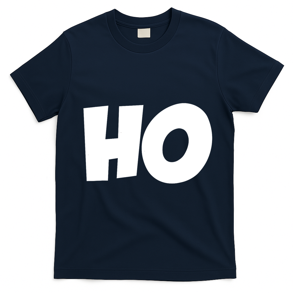 Funny Ho Ho Ho Christmas Matching Holidays Xmas Gift T-Shirt - Navy Blue