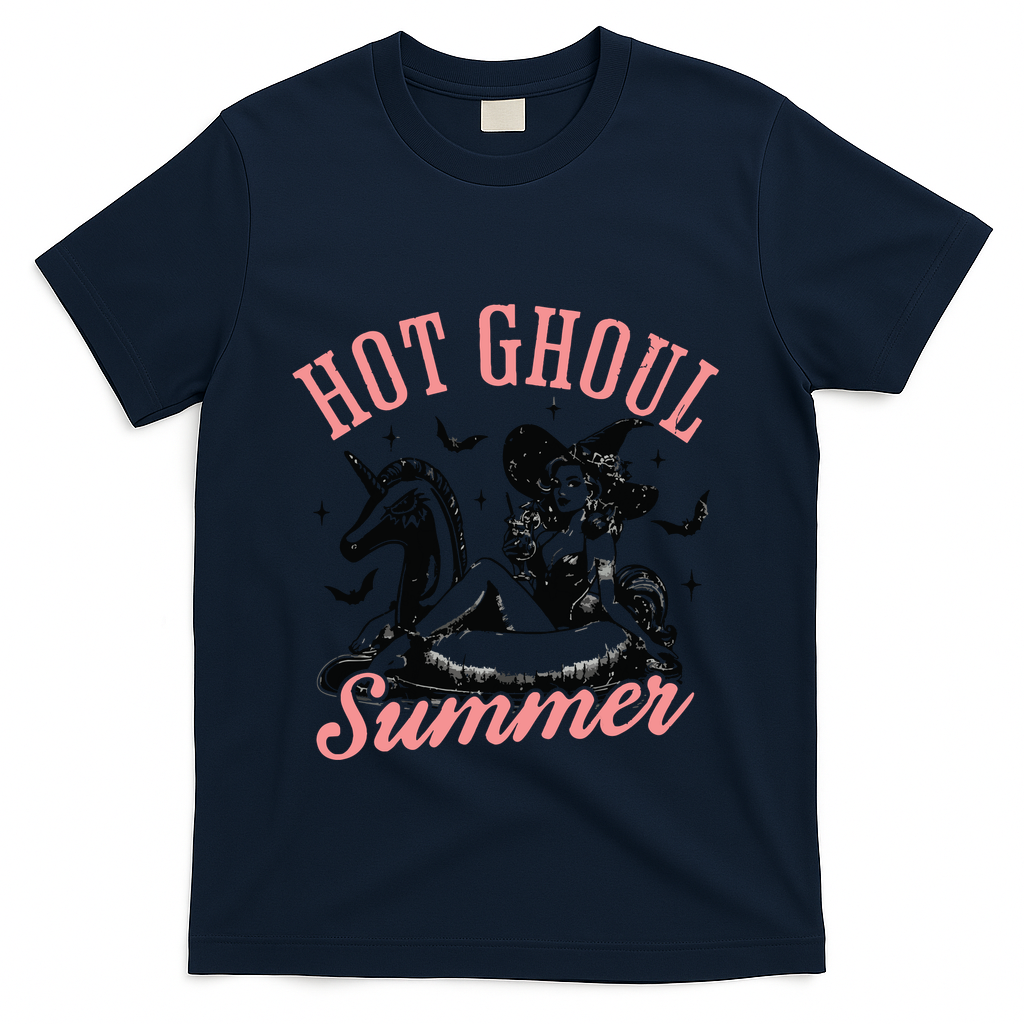 Funny Halloween Hot Ghoul Summer Summerween T-Shirt - Navy