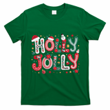 Festive Holly Jolly Christmas Faux Yarn T-Shirt - Irish Green