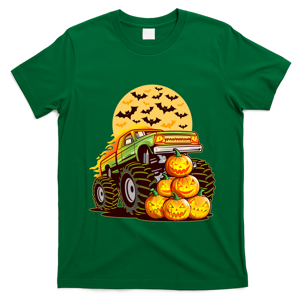 Funny Halloween Monster Truck T-Shirt - Irish Green