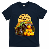 Funny Halloween Monster Truck T-Shirt - Navy Blue