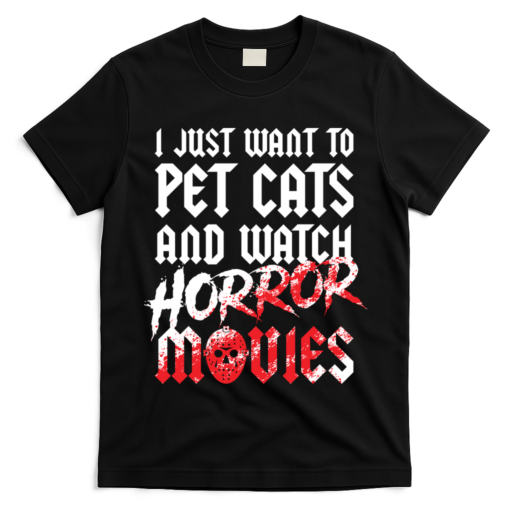 Cats Horror Movie Fan Halloween Horror Cat Lover Gifts T-Shirt