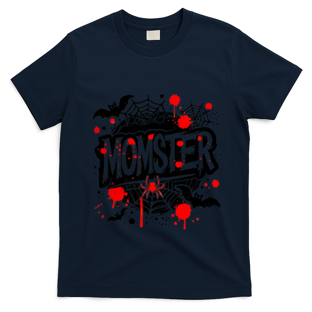 Funny Halloweem Momster Monster Mommy Mom Mother Matching Family T-Shirt - Navy Blue