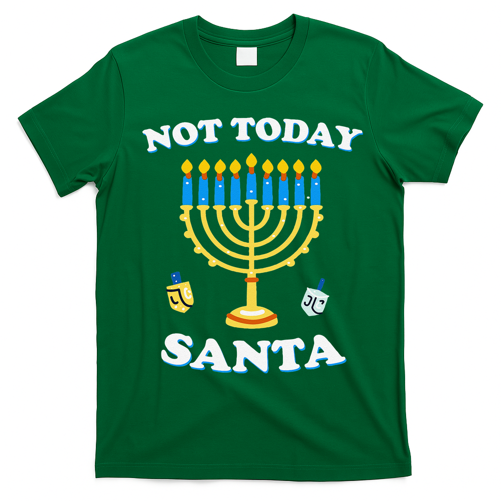 Funny Hanukkah Not Today Santa Jewish Chanukah T-Shirt - Irish Green