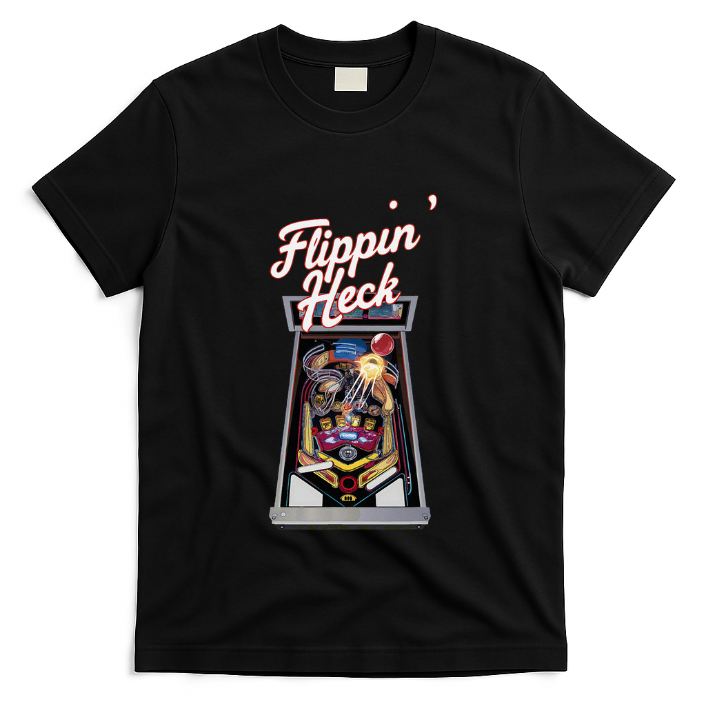 Flippin Heck Pinball Machine Gaming Arcade T-Shirt