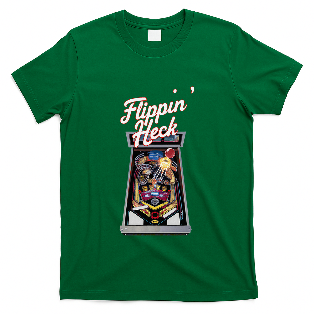 Flippin Heck Pinball Machine Gaming Arcade T-Shirt