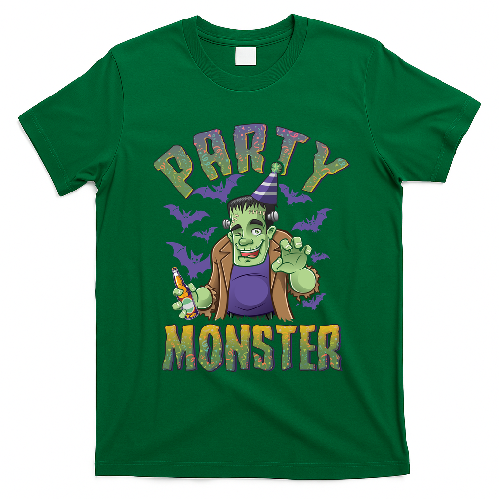 Funny Halloween Party Monster Frankenstein T-Shirt - Irish Green