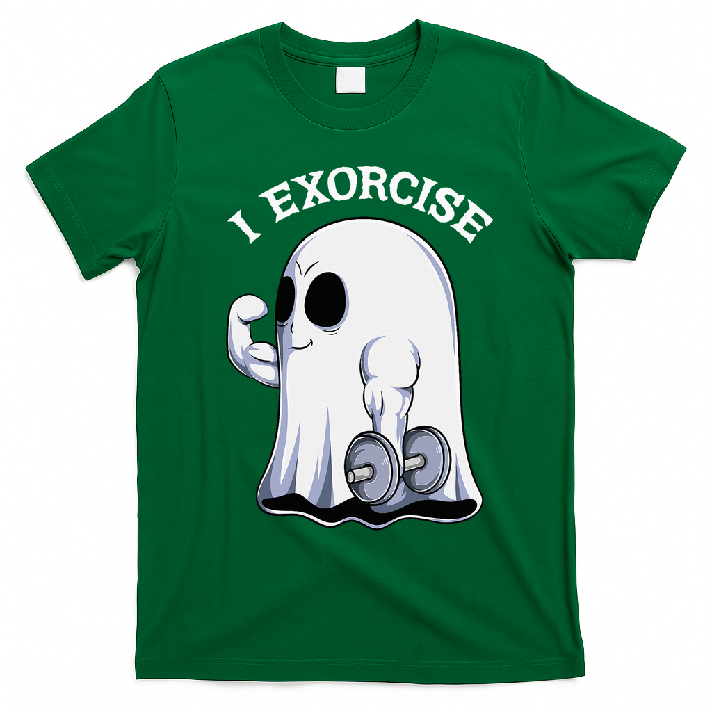 Funny Halloween Workout Ghost Exorcise Fitness Shirt T-Shirt - Irish Green