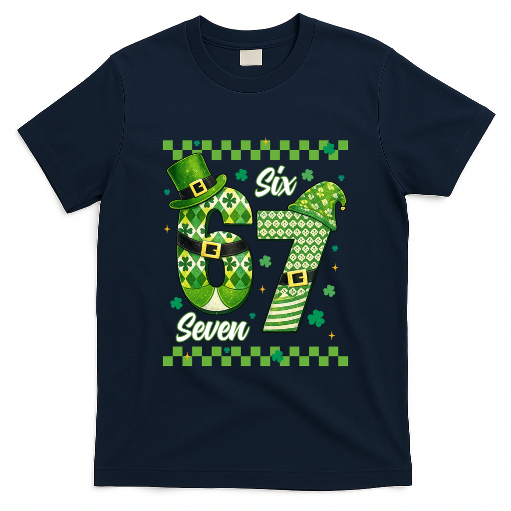 Funny Irish 67 Six Seven 6-7 Meme Happy St Patrick's Day T-Shirt