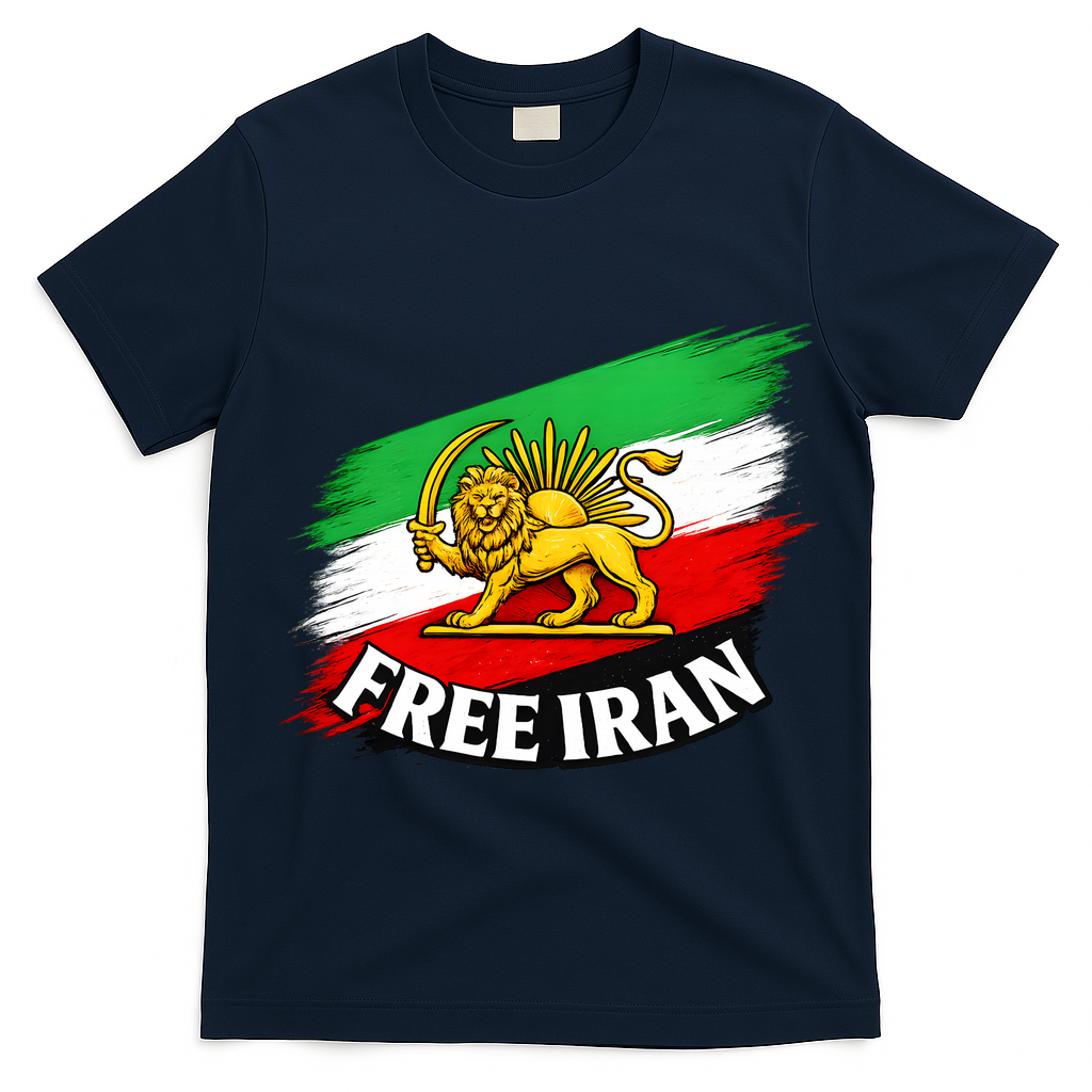 Free Iran Iranian Flag Lion T-Shirt