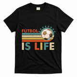 Fútbol Is Life Vintage Soccer Graphic for Fans T-Shirt - Black