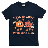 Fall In Love With Learning Autumn Cute T-Shirt - Navy