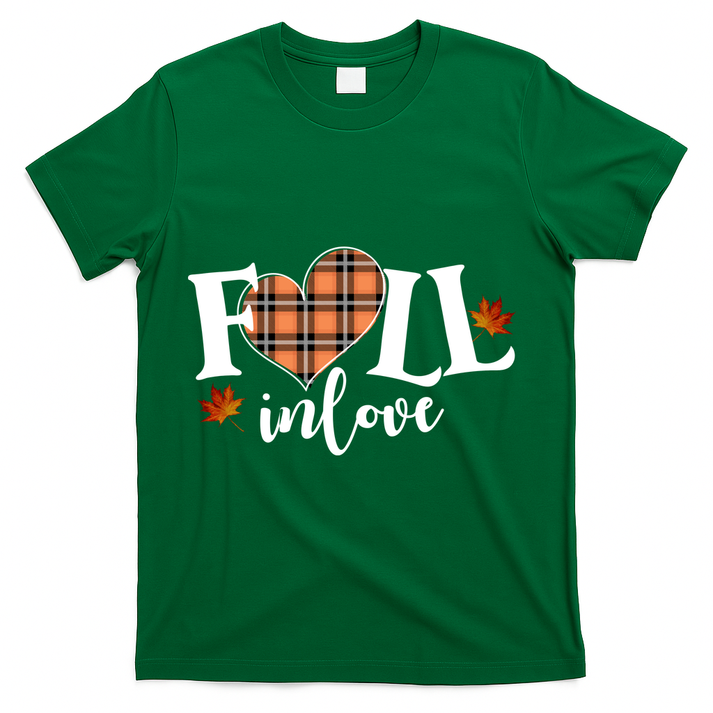 Fall In Love Cute Gift T-Shirt - Green