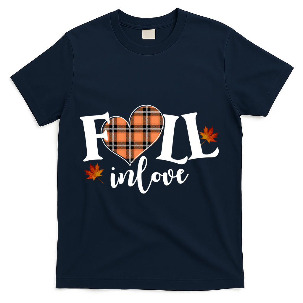 Fall In Love Cute Gift T-Shirt - Navy