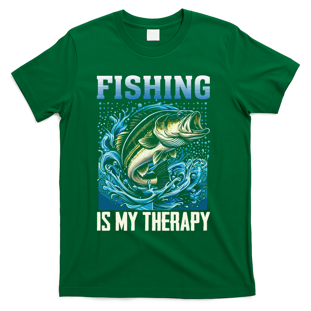 Fishing Is My Therapy T-Shirt - Green
