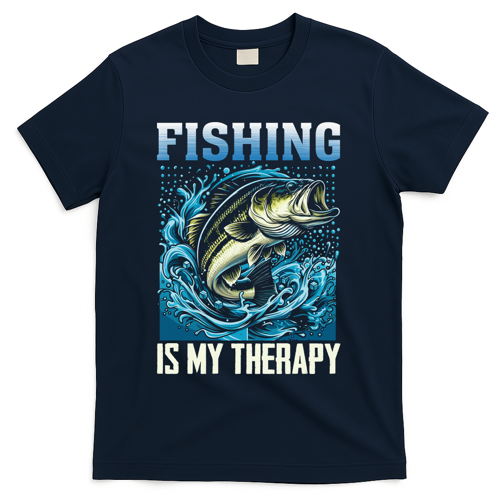 Fishing Is My Therapy T-Shirt - Navy