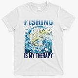 Fishing Is My Therapy T-Shirt - White