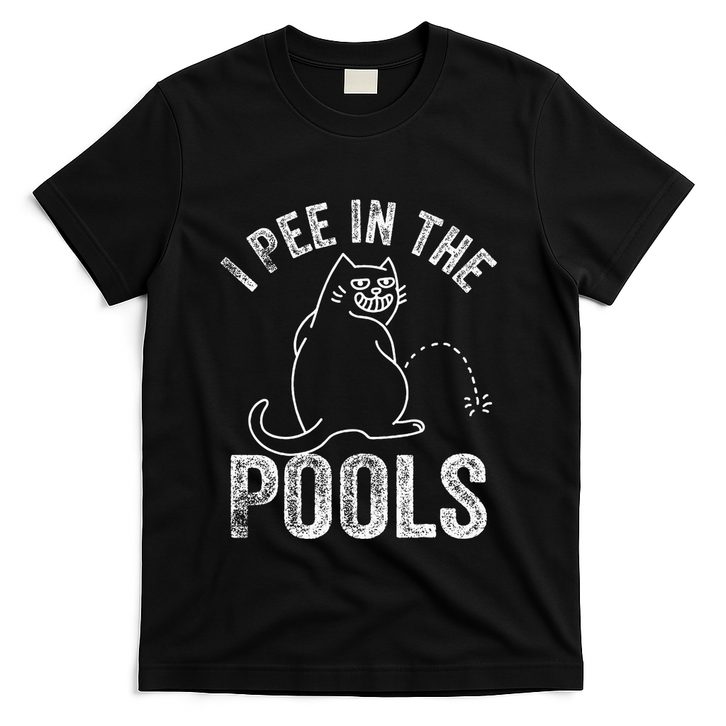 Funny I Pee In Pools Summer Vacation Men Women T-Shirt - Black