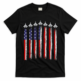 Fighter Jet Airplane USA Flag 4th Of July Patriotic T-Shirt