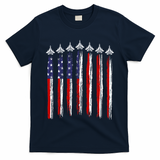 Fighter Jet Airplane USA Flag 4th Of July Patriotic T-Shirt