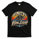 Funny Jimothy Raccoon Seattle Feral Legend T-Shirt - Black
