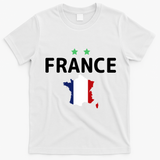 France Jersey Soccer Fan Map Flag T-Shirt - White
