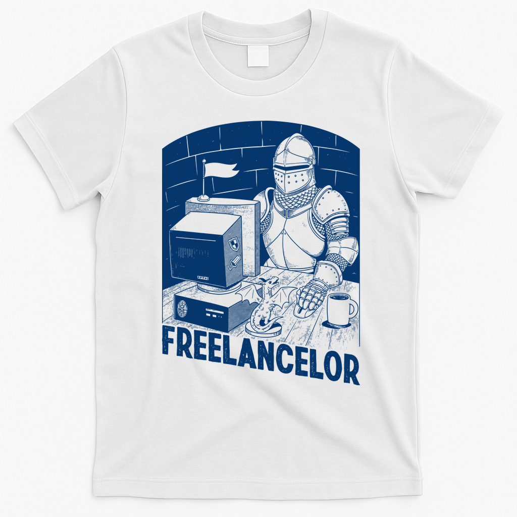 Freelancer Knight Gaming Vintage Funny Gamer T-Shirt - White