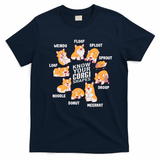 Funny Know Your Corgi Shapes Cute Welsh Dog Lover T-Shirt - Navy Blue
