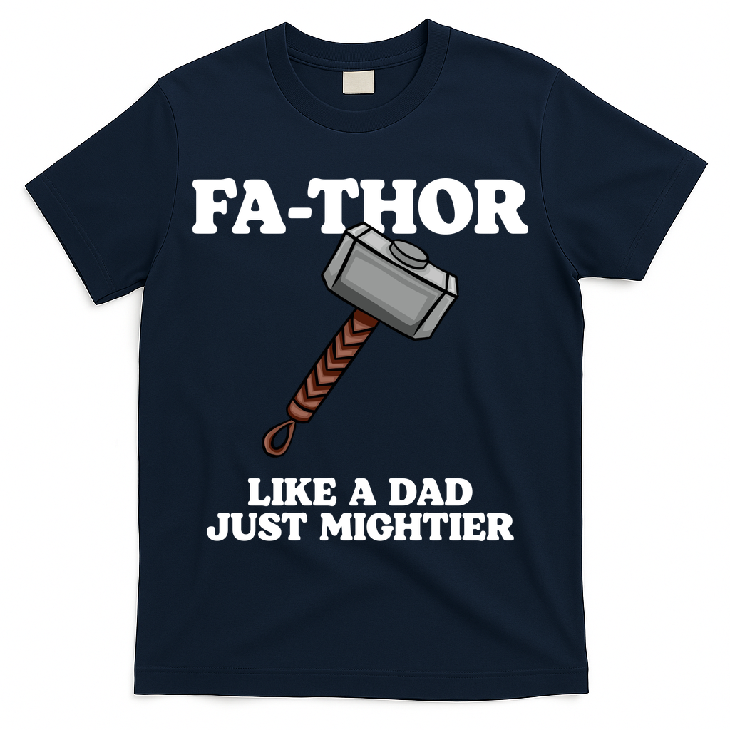Fa-Thor Like A Dad Just Mightier T-Shirt - Navy