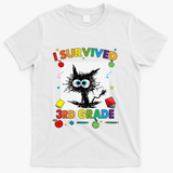 Funny Last Day Of Third 3rd Grade I Survived Third 3rd Grade T-Shirt - White