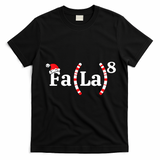 Fa (La)8 Funny Christmas Santa Fa La Math Teacher Student T-Shirt - Black