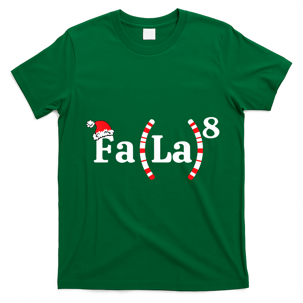 Fa (La)8 Funny Christmas Santa Fa La Math Teacher Student T-Shirt - Irish Green