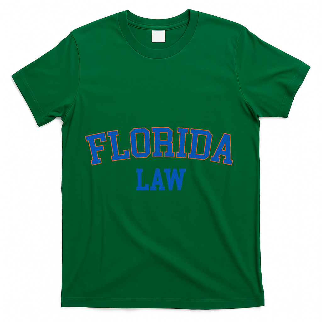 Florida Law Florida Bar Graduate Gift Lawyer College T-Shirt - Green