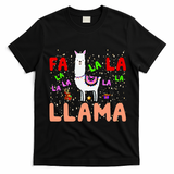 Fa La La Llama Funny Llama Christmas T-Shirt - Black