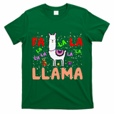 Fa La La Llama Funny Llama Christmas T-Shirt - Irish Green