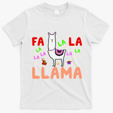 Fa La La Llama Funny Llama Christmas T-Shirt - White