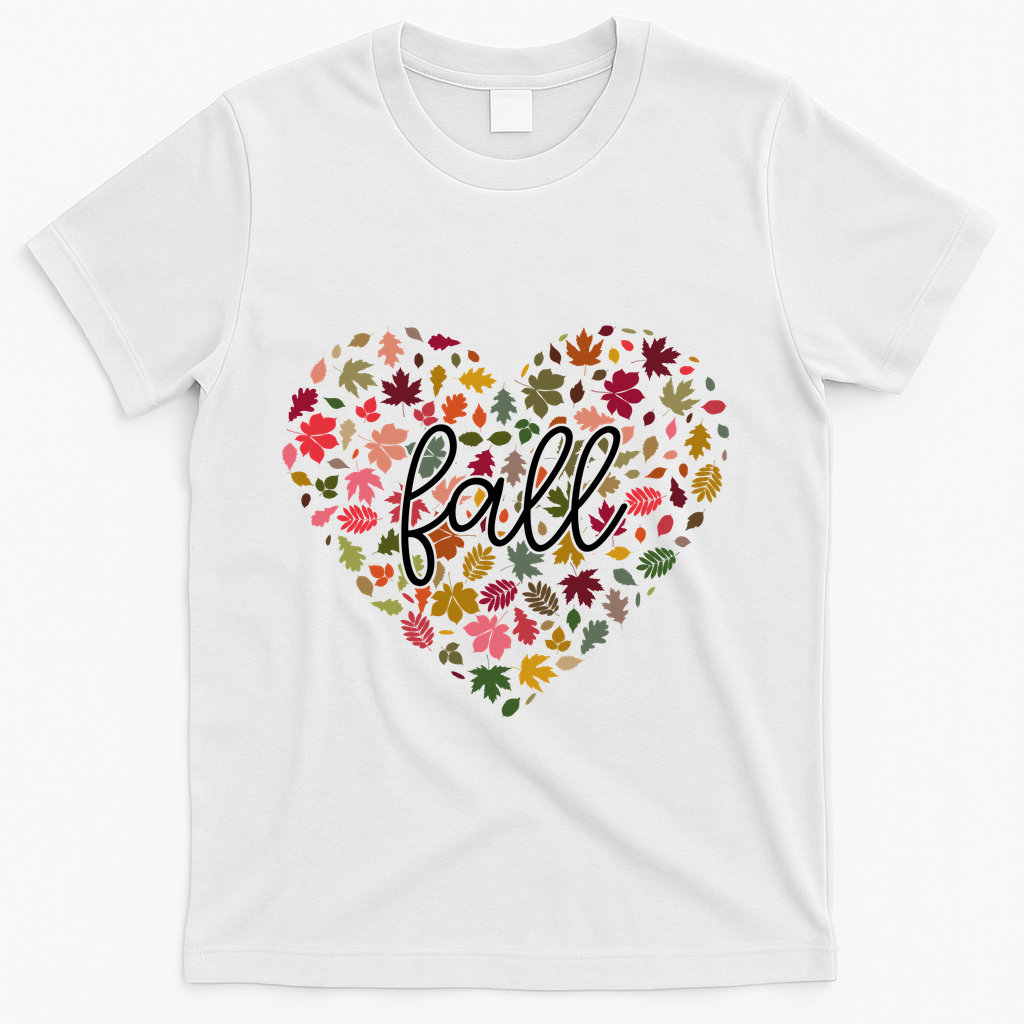 Fall Lover Nature Heart T-Shirt - White