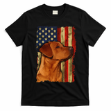 Foxred Labrador Retriever US Flag Fox Red Labrador Dog Lover T-Shirt - Black