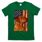Foxred Labrador Retriever US Flag Fox Red Labrador Dog Lover T-Shirt - Irish Green